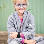 Juno lichtblauw / denim blauw half transparant